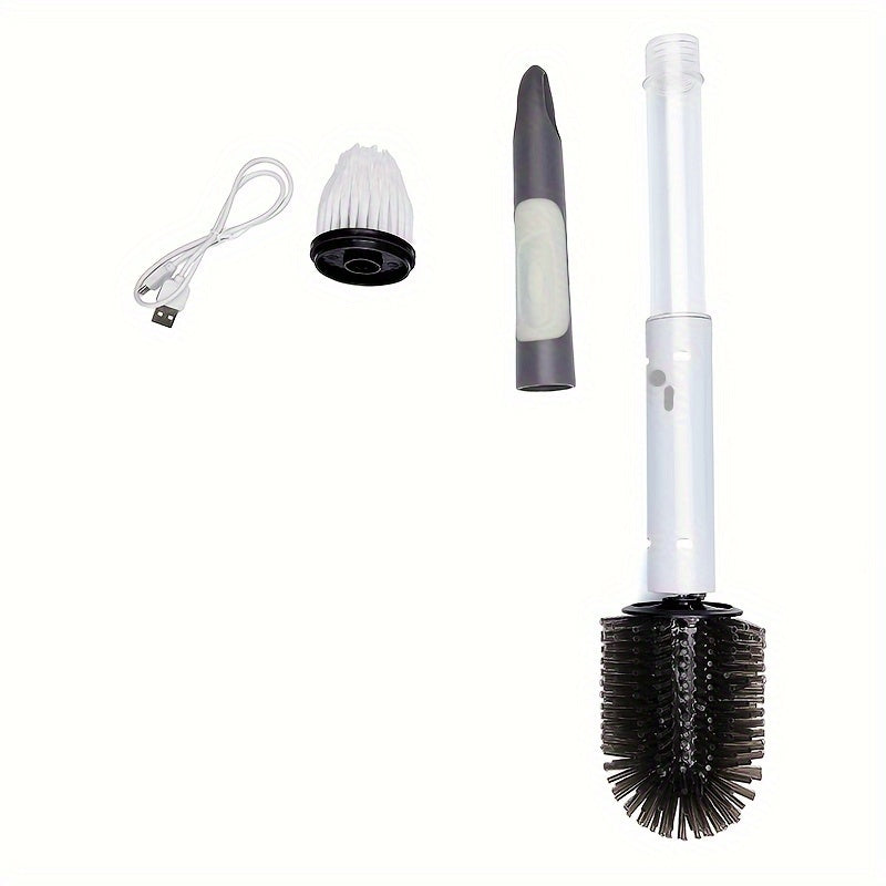 1 Set, Electric Spin Scrubber With 2/5/6 Replaceable Brush Head, Power Cordless Bathroom Scrubber With Adjustable Long Handle, Rechargeable Shower Scrubber, Multifunctional Scrubber For Bathroom, Kitchen, Bathtub, Tile, Shower, Car, Cleanin