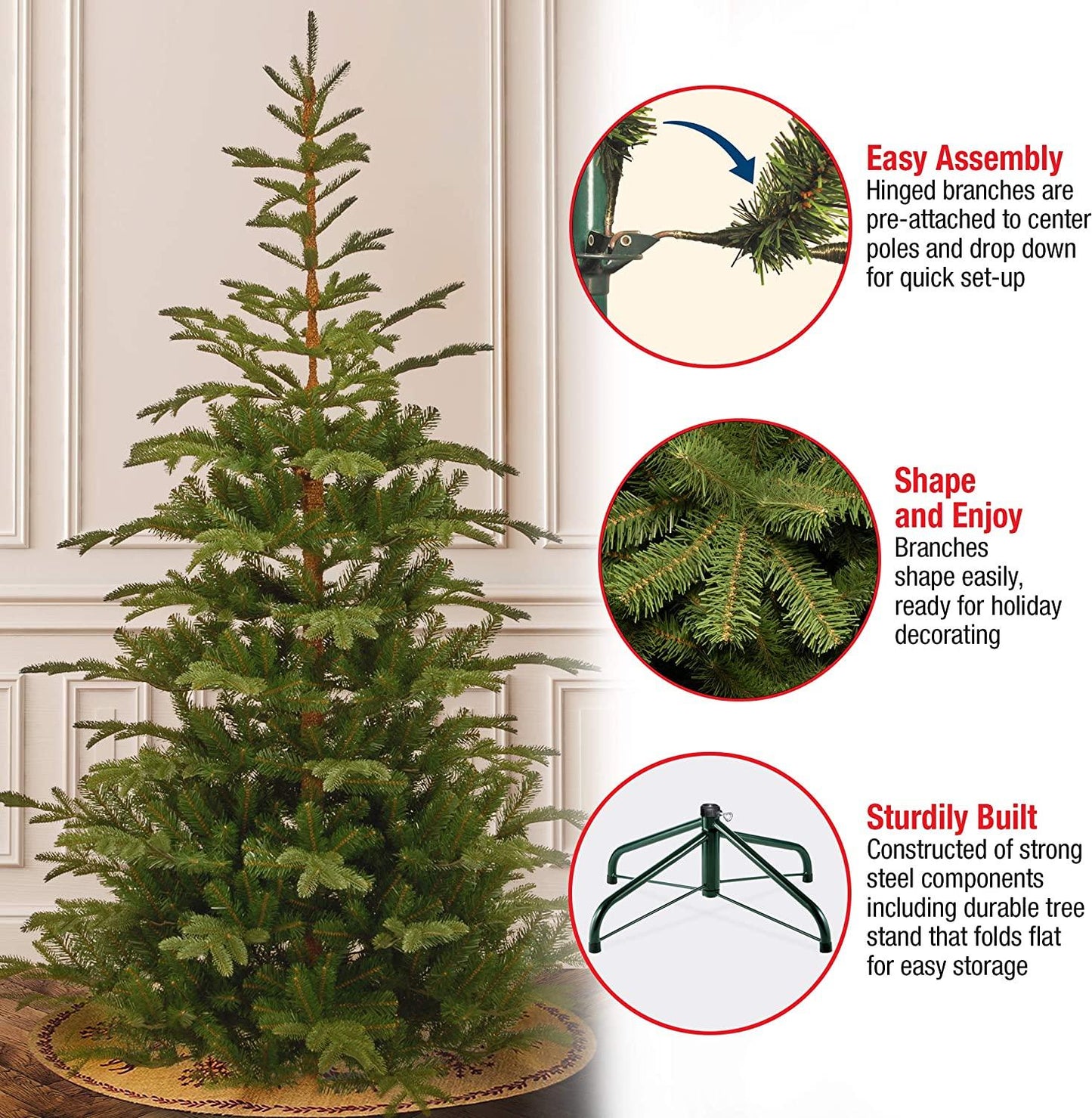 'Feel Real' Artificial Christmas Tree - Norwegian Spruce Tree - 7.5 ft